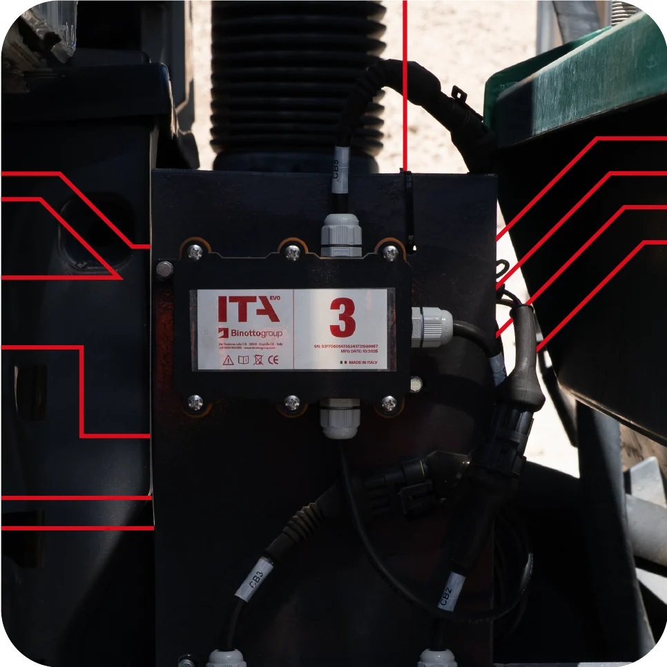 ITA EVO sensor unit mounted on the truck chassis